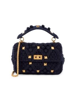 Valentino | Large Crochet Pyramid Stud Satchel
