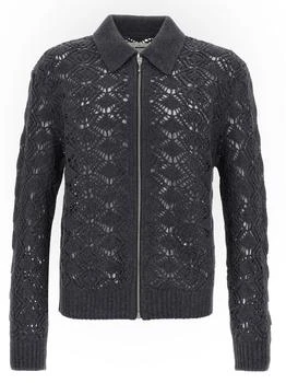 Jil Sander | Jil Sander Openwork Zipped Knit Cardigan