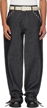 SSENSE Exclusive Navy Studded Jeans