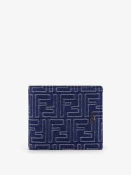 Fendi | Denim-effect FF Jacquard bi-fold wallet