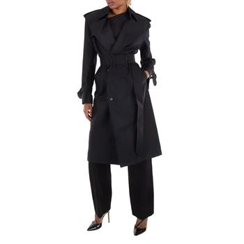 Burberry | Burberry Silk Blend Double-Breasted Trench Coat, Brand Size 10 (US Size 8)