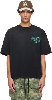 AMIRI | Black 'AMIRI' Flames Oversized T-shirt