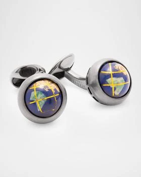 Tateossian Men
s Lapis Globe Cufflinks