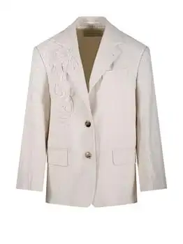 Dries Van Noten | Dries Van Noten Embroidered Pinstriped Blazer