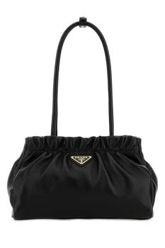 Prada | Prada Logo Plaque Ruched Shoulder Bag