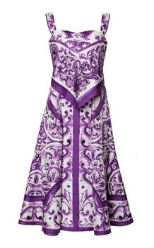 Dolce & Gabbana | Dolce & Gabbana Printed Silk Twill Midi Dress - Moda Operandi