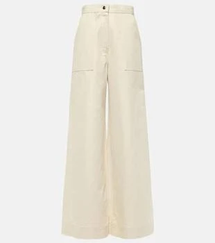 Max Mara | Oboli cotton and linen wide-leg pants