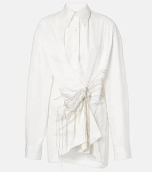 Dries Van Noten | Embellished gathered cotton blouse