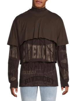 Givenchy | Layered Graphic Cotton Hooded T-Shirt