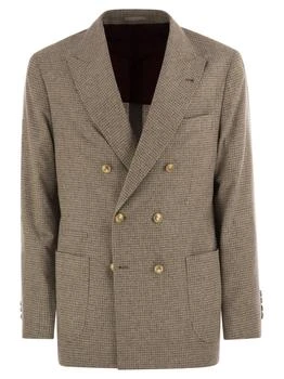 Brunello Cucinelli | Brunello Cucinelli Checked Flannel One-And-A-Half Breasted Deconstructed Blazer