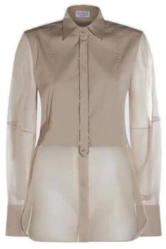 Brunello Cucinelli | Brunello Cucinelli Monili-Chain Semi-Sheer Shirt