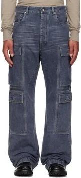 Rick Owens | Blue Concordians Double Cargo Jeans