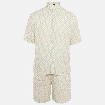 Fendi | Fendi White Print Linen Shirt and Shorts Set S/M