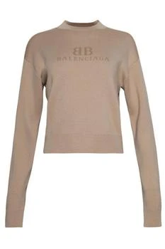Balenciaga | Balenciaga BB Logo Cropped Knitted Jumper
