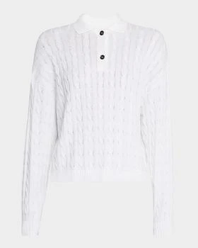 Brunello Cucinelli | Micro Sequined Double Cable-Knit Polo Sweater