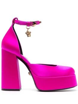 Versace | Fuchsia Satin Medusa Aevitas 125mm Pumps
