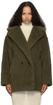 Max Mara | Khaki Olga Short Faux-Fur Coat