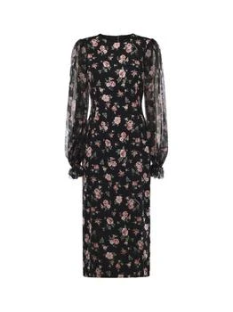 Dolce & Gabbana | Dolce & Gabbana Vintage Roses-Printed Charmeuse Dress