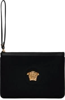 Versace | Black 'La Medusa' Canvas Pouch