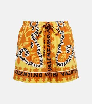 Valentino | Printed silk crêpe shorts