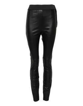 Dolce & Gabbana | Leather Elastic Waist Women's Pants
