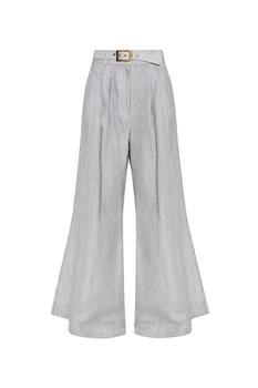 Zimmermann | Zimmermann Pinstriped Belted Wide-Leg Trousers
