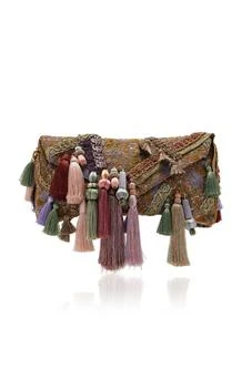 Dries Van Noten Tasseled Jacquard Clutch - Moda Operandi