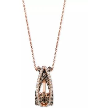 Le Vian | Chocolate Diamond (1-1/4 ct. t.w.) & Vanilla Diamond (1/4 ct. t.w.) Dramatic 18" Pendant Necklace in 14k Rose Gold