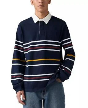 Men
s Union Relaxed Fit Long Sleeve Striped Rugby Shirt