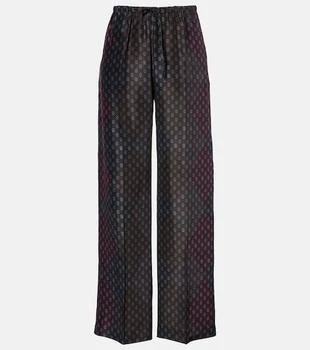 Dries Van Noten | Printed silk satin straight pants