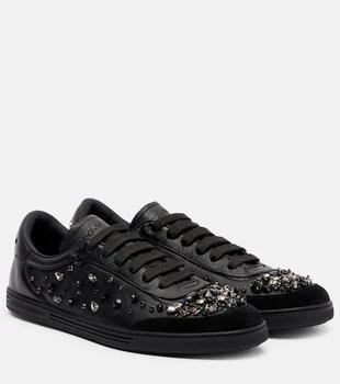 Dolce 
Gabbana | Saint Tropez Light embellished leather sneakers