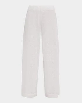 Brunello Cucinelli | Linen-Silk Paillette Knit Straight-Leg Pull-On Pants