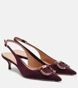 Salvatore Ferragamo | Sara 40 Gancini suede slingback pumps