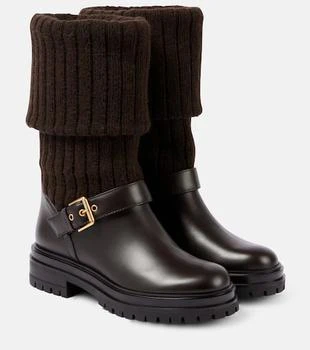 Gianvito Rossi | Thurso leather-trimmed biker boots