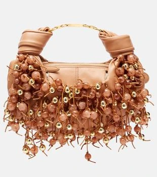 Foam beaded leather shoulder bag