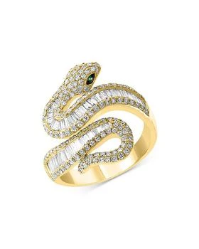 Bloomingdale's | Emerald & Diamond Snake Ring in 14K Yellow Gold