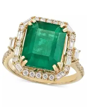 Effy | EFFY® Emerald (5-1/2 ct. t.w.) & Diamond (1/2 ct. t.w.) Statement Ring in 14k Gold or 14k White Gold