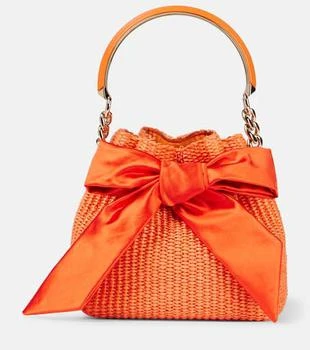 Jimmy Choo | Bon Bon bow-detail raffia bucket bag