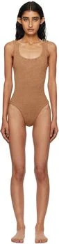 Tan Square Neck Swimsuit
