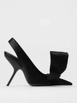 Salvatore Ferragamo | Women's Erica Slingbacks Satin With Asymmetric Bow Pump In Black