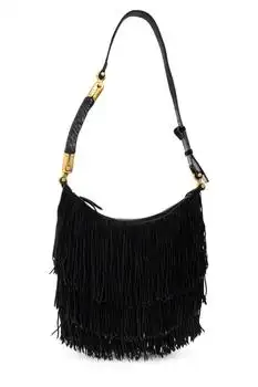 Balmain | Balmain Ébène Fringed Hobo Bag