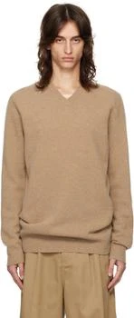MAISON MARGIELA | Tan V-Neck Sweater