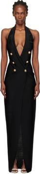 Balmain | Black Halter Neck Knit Maxi Dress
