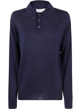 MAISON MARGIELA | Maison Margiela Long-Sleeved Knitted Polo Shirt