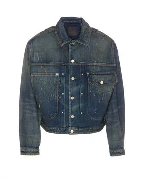 Givenchy | Givenchy 4G Plaque Distressed Denim Jacket