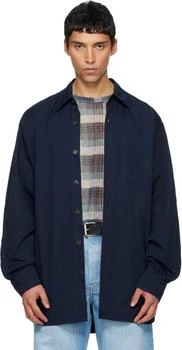 Dries Van Noten | Navy Paneled Shirt