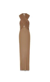 Yves Saint Laurent | Saint Laurent Cut-Out Hooded Knitted Maxi Dress
