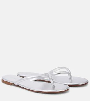 Gianvito Rossi | Calypso metallic leather thong sandals