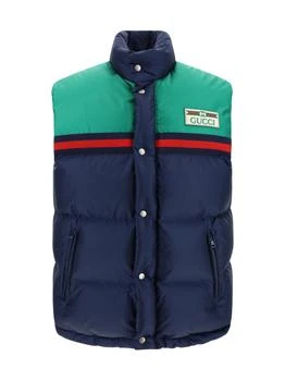 Gucci | Gucci Colour Blocked Logo Patch Padded Gilet