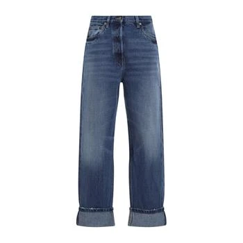 Prada | Prada Logo Patch Wide-Leg Jeans